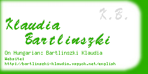 klaudia bartlinszki business card